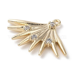 Латунные микропаве прозрачные подвески с фианитом&nbsp;KK-G491-18G