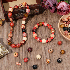 70шт 4 стиля бусины из натурального дерева&nbsp;WOOD-PA0001-25