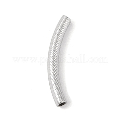 304ステンレス鋼湾曲チューブビーズ  ステンレス鋼色  36x5mm  穴：4x3mm&nbsp;STAS-M071-03B-P