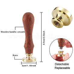 Латунная восковая печать штамп с ручкой AJEW-WH0184-0667