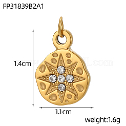 Подвески из нержавеющей стали 304 с микропаве из кубического циркония&nbsp;STAS-OY011-08G