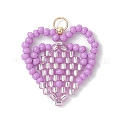 Подвески ручной работы из стеклянных бусин в форме сердца&nbsp;PALLOY-MZ00964