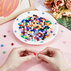 1800 pièces de perles en plastique opaques de 18 couleurs&nbsp;KY-SC0001-83