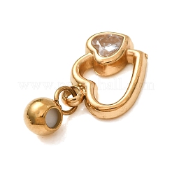 Colgantes de acero inoxidable 304 con pavé de circonitas cúbicas transparentes&nbsp;CU-CBAB6EC-07G-02