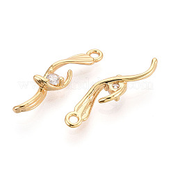Pendentifs en laiton zircon cubique transparent&nbsp;KK-T078-01G-07