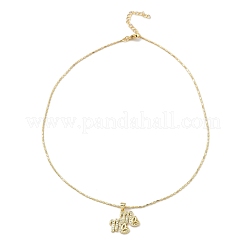 Позолоченные латунные ожерелья с подвесками с микропаве и цирконием&nbsp;LS-NJEW-L178-02G-01