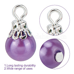 200шт 10 цветных стеклянных жемчужных подвески PALLOY-GO00002