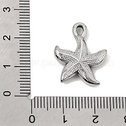 304ステンレスペンダント  ヒトデのチャーム  ステンレス鋼色  21.5x17.5x4mm  穴：2.5mm&nbsp;SA-CBA0563-16P