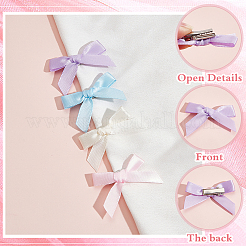 Заколки для волос из полиэстера с бантом из кожи аллигатора AJEW-CP0008-35C