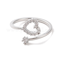 Открытые манжеты из латуни с микропаве кубический цирконий RJEW-K263-04P