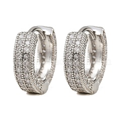 Латунные серьги-кольца из прозрачного кубического циркония EJEW-S277-09P-A