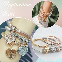 3шт 3-х цветные браслеты с подвесками из цинкового сплава BJEW-SC0001-57