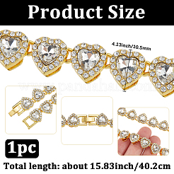 1 шт. сердце из цинкового сплава со стразами&nbsp;NJEW-SP0001-06G