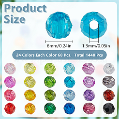 24 цвет прозрачных акриловых бусин TACR-PH0001-93B