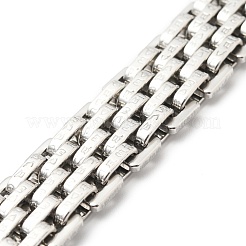 変色しにくい201ステンレススチール時計バンドブレスレット  304ステンレススチール留め具付き  ステンレス鋼色  8-5/8x5/8x1/4インチ（22x1.6x0.55cm）&nbsp;STAS-E165-01P