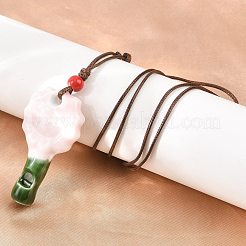 Colliers pour femmes avec pendentif sifflet en porcelaine tournesol ajustable et cordon ciré&nbsp;FB-CBA68CE-01A