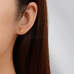 Стильные серьги-гвоздики в форме цветка из нержавеющей стали 304 для повседневной носки у женщин LE2664