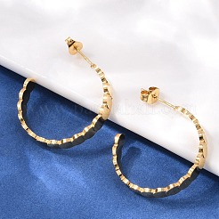 Серьги-гвоздики из нержавеющей стали 304 в форме буквы С&nbsp;EJEW-V004-05G