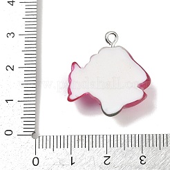 海洋生物樹脂ペンダント  プラチナトーンの鉄ループ付き  魚  24.5x24x8.5mm  穴：2mm&nbsp;RESI-Q022-03D