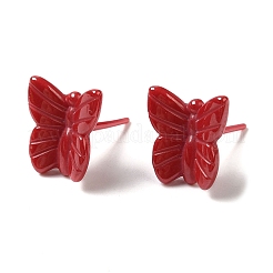 Pendientes de mariposa de cerámica con circonita biocerámica hipoalergénica&nbsp;EJEW-C065-01C