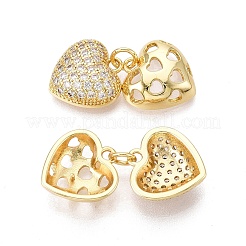 Micro cuivres ouvrent breloques cardiaques zircons&nbsp;KK-N287-35G