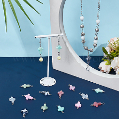 70 шт. 7-х цветные двухцветные акриловые подвески-соединители&nbsp;PALLOY-PH01848