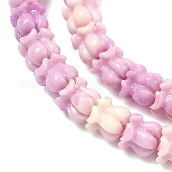 Нити резных бусин синтетического коралла&nbsp;SHEL-G023-01B