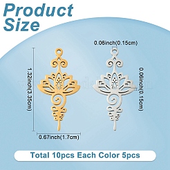 10 шт. подвески из нержавеющей стали 201 двух цветов&nbsp;STAS-YW0011-06