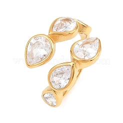 Manschettenringe aus Edelstahl 304 mit Zirkonia&nbsp;RJEW-F203-01G-01