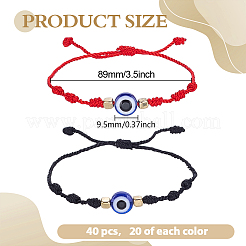 40 Stück verstellbare Armbänder aus Acrylperlen in 2 Farben&nbsp;BJEW-GO0001-39