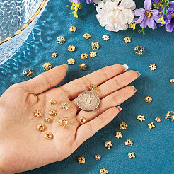 54 pièce de capuchons de perles en laiton de 9 styles&nbsp;KK-TA0003-43