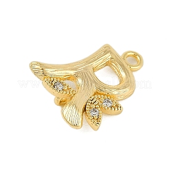 Breloques de connecteur de lettres en laiton cristal strass&nbsp;KK-S395-06G-R