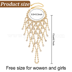 2шт 2 цвета кристалл горный хрусталь цепь кисточка браслеты кольцо комплект&nbsp;BJEW-AN0001-19