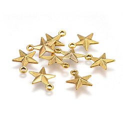 合金のチベット風チャーム  無鉛の  スター  ミックスカラー  16x14x4mm  穴：2mm&nbsp;TIBE-ZN61909-M-LF