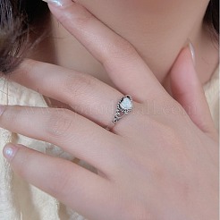925スター指輪シルバー指輪  女性用樹脂付き  ハート  ロジウムメッキ  プラチナ  usサイズ5（15.7mm）&nbsp;FS-WGA8FB8-01
