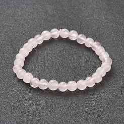 Натуральный розовый кварц бисером браслеты простирания BJEW-D446-B-11