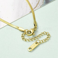 Браслеты из нержавеющей стали 304 с цепочками-елочками BJEW-C084-01G