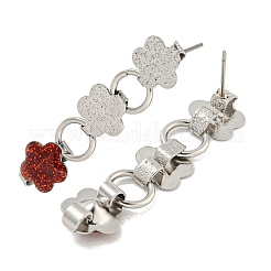 Серьги-гвоздики из нержавеющей стали 304 с эмалью EJEW-S229-14P-03