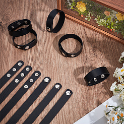 18 pulsera de cuero sintético con cierre a presión para hombre y mujer.&nbsp;BJEW-CY0001-13B