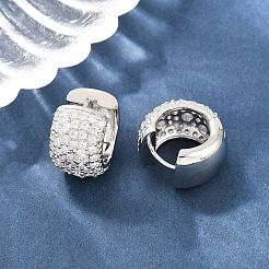 Boucles d'oreilles créoles en laiton zircon cubique micro pavé&nbsp;EJEW-Z164-21P