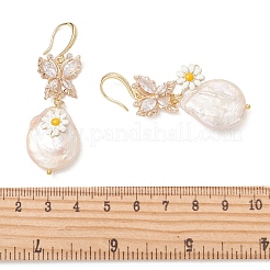 Natürliche Barockperle Keshi Perle baumeln Ohrringe&nbsp;EJEW-JE07241