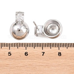 Ohrstecker aus Messing mit Pavé-Fassung und klarem Zirkonia&nbsp;EJEW-G471-36P
