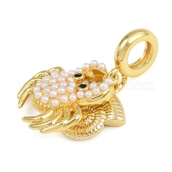 Латунный паве абс имитация жемчуга в форме ракушки краба европейские подвески KK-I352-11G