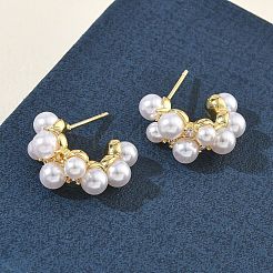 Orecchini da donna in ottone con micro pavé di zirconi cubici&nbsp;EJEW-A168-18G