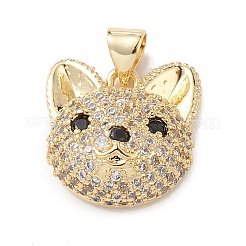 Pendentifs avec zircon cubiques à micro-pavés en laiton&nbsp;KK-M240-02F