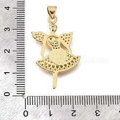 Подвески в форме ракушек из латуни с микропаве и кубическим цирконием KK-D328-08G