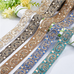 Полиэстеровая лента в этническом стиле для украшения шитья OCOR-WH20007-26E
