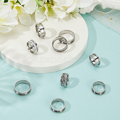 14 шт. 7 стиля 201 нержавеющая сталь рифленые кольца для пальцев&nbsp;STAS-SC0010-66