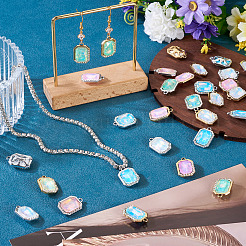 40 шт. 2-цветный сплав с УФ-покрытием и разноцветными стеклянными стразами&nbsp;FIND-PJ0001-37