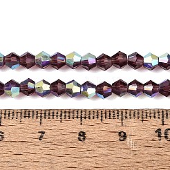 Ab couleur plaqué perles de verre transparent brins&nbsp;GLAA-G127-01-02S